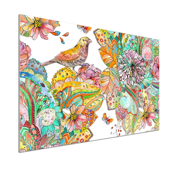 Panel do kuchni Ptak i ornamenty