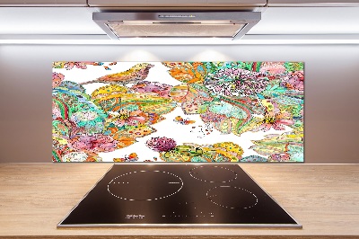 Glazen achterwand keuken Vogel en versieringen