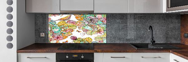 Panel do kuchni Ptak i ornamenty