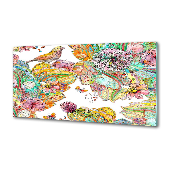 Panel do kuchni Ptak i ornamenty