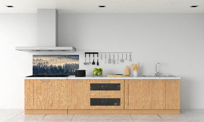 Spatplaat keuken Mist boven het bos