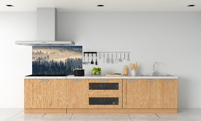 Spatplaat keuken Mist boven het bos