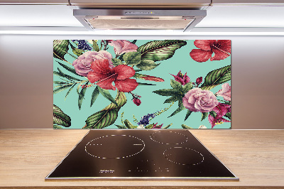 Keuken achterwand Tropische bloemen
