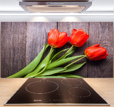 Achterwand keuken Rode tulpen