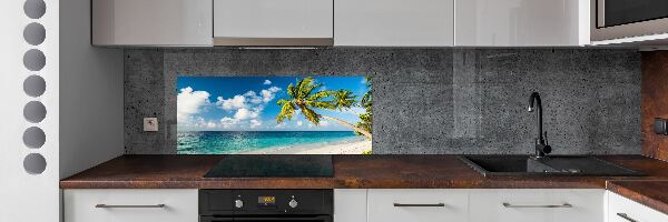 Glazen achterwand keuken strand van de Malediven