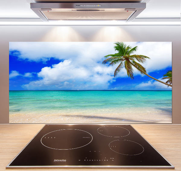 Glazen achterwand keuken Caribisch strand