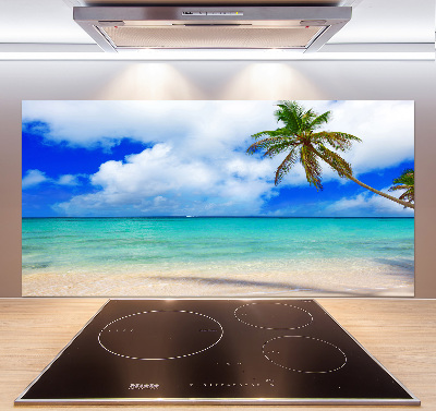 Glazen achterwand keuken Caribisch strand