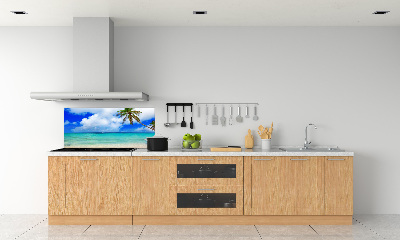Glazen achterwand keuken Caribisch strand