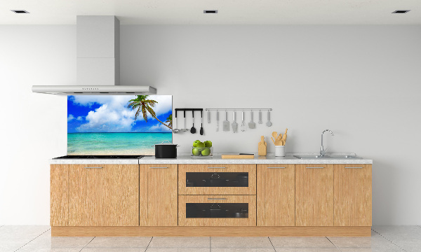 Glazen achterwand keuken Caribisch strand