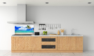 Glazen achterwand keuken Caribisch strand