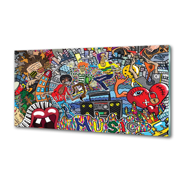 Keuken achterwand Muzikale collage