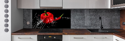 Spatscherm keuken Rode paprika's