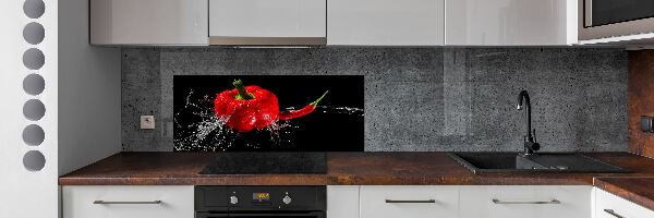 Spatscherm keuken Rode paprika's