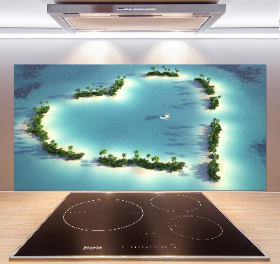 Panel lacobel Wyspy kształt serca