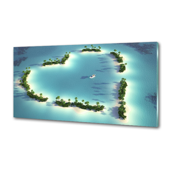 Panel lacobel Wyspy kształt serca