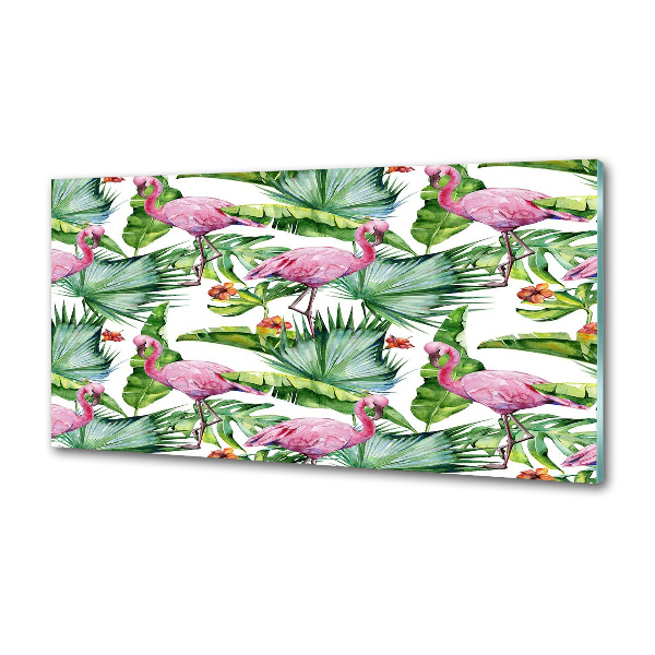 Achterwand keuken Flamingo's planten