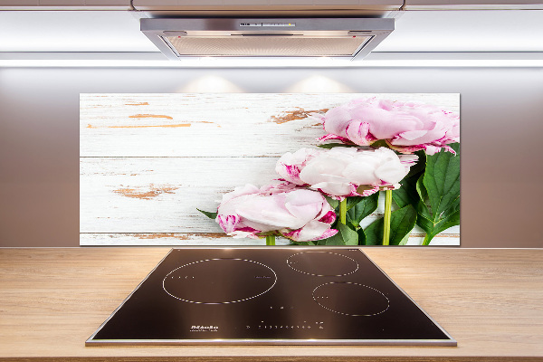 Panel szklany do kuchni Piwonie