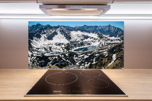 Glazen achterwand keuken Meer in het Tatragebergte