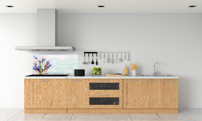 Keuken achterwand Lavendel op hout