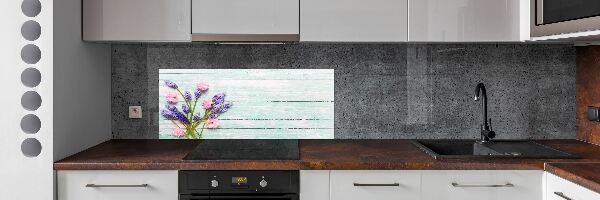 Keuken achterwand Lavendel op hout