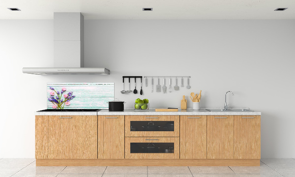 Keuken achterwand Lavendel op hout