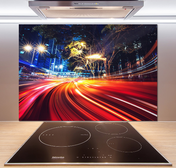 Spatscherm keuken Snelheid in de stad