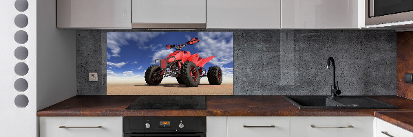 Glazen achterwand keuken Quadrijden in de woestijn