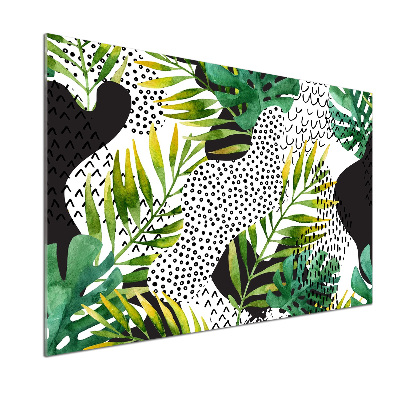 Spatscherm keuken Tropische bladeren