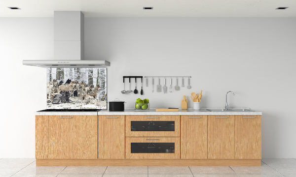 Keuken achterwand Wolven in de winter