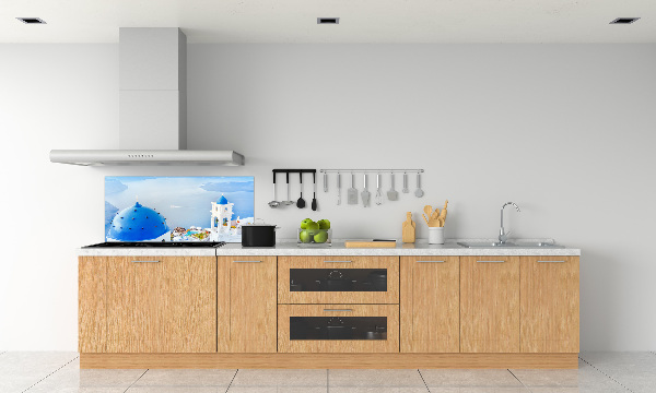 Glazen achterwand keuken Santorini, Griekenland