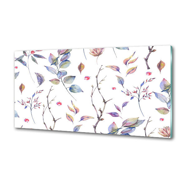 Glazen achterwand keuken Bladeren