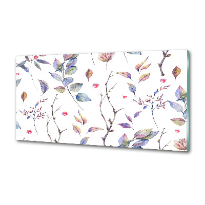 Panel szklany do kuchni Liście