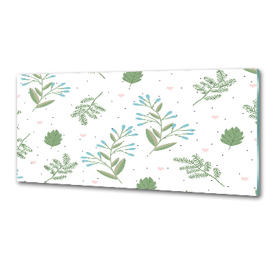 Panel szklany do kuchni Liście