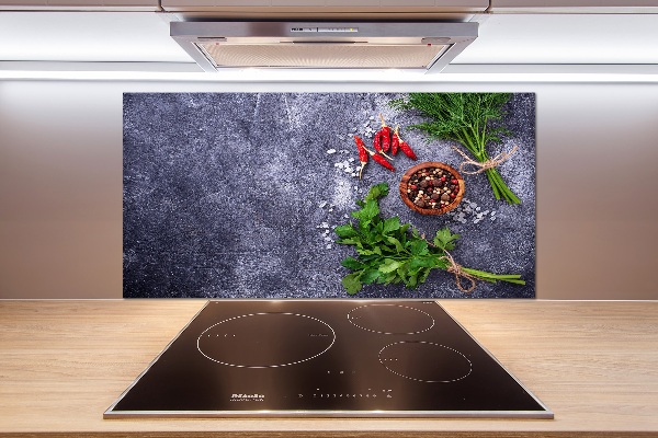 Achterwand keuken Kruiden en specerijen