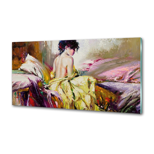 Panel do kuchni Półnaga kobieta