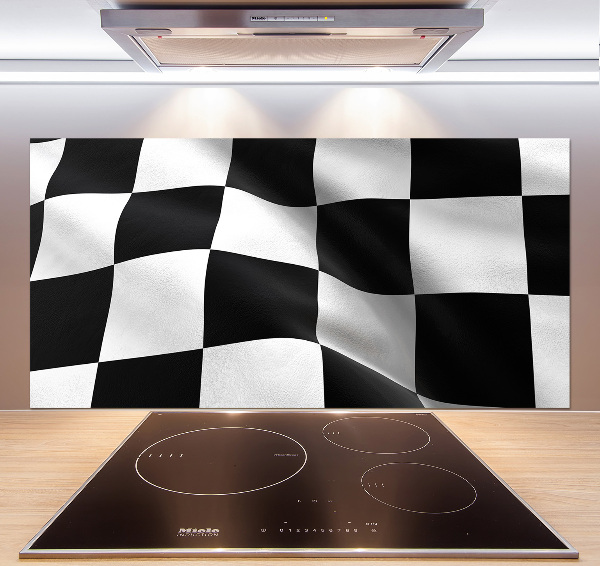 Glazen achterwand keuken Finishvlag