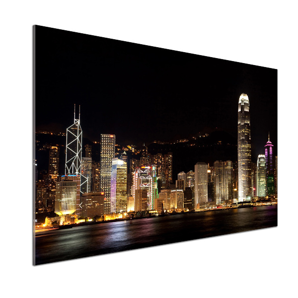 Keuken achterwand Hong Kong 's nachts