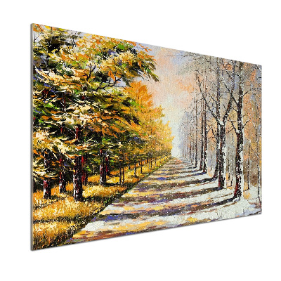 Keuken achterwand Herfst versus winter