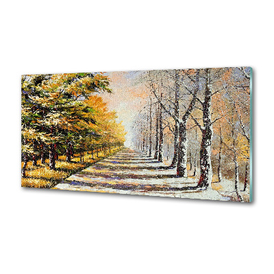 Keuken achterwand Herfst versus winter