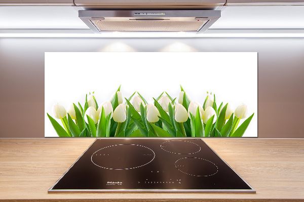 Panel do kuchni Białe tulipany