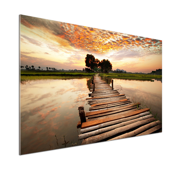 Panel do kuchni Drewniany most