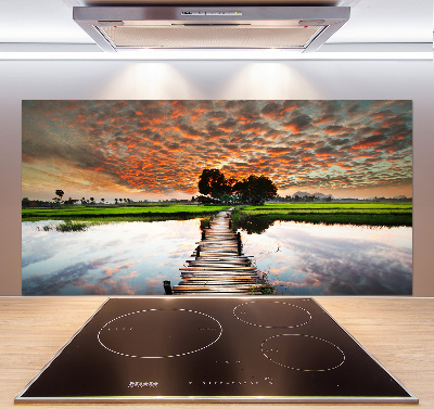 Panel do kuchni Drewniany most