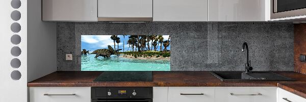 Panel między meble w kuchni Dinozaury