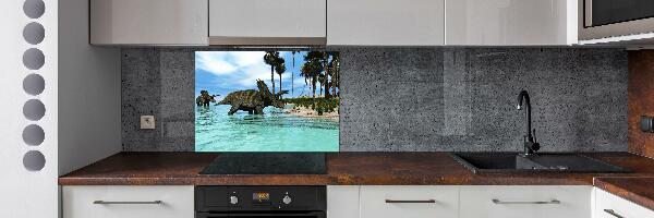 Panel między meble w kuchni Dinozaury