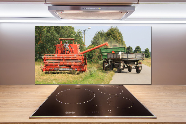 Panel szklany do kuchni Kombajn