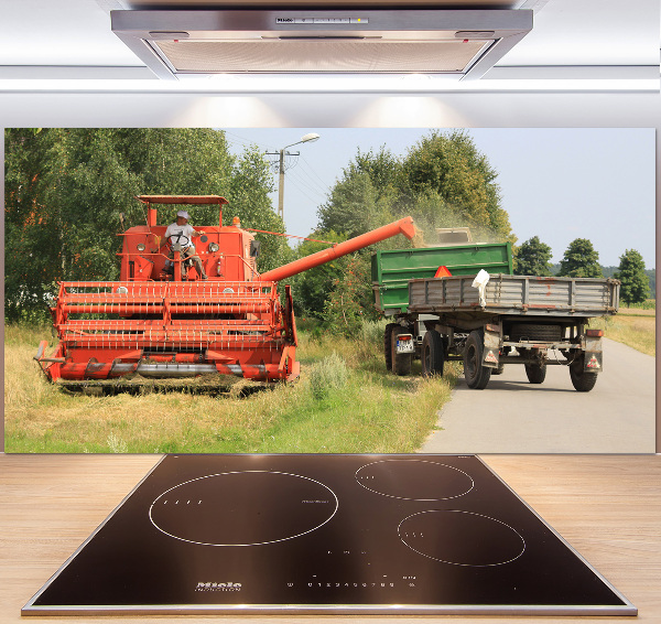 Panel szklany do kuchni Kombajn