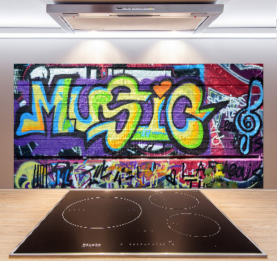 Glazen achterwand keuken Graffiti op de muur