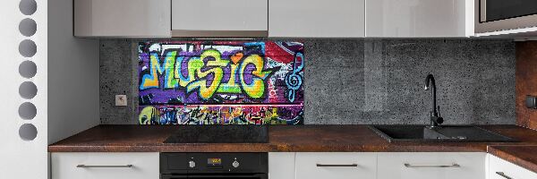 Glazen achterwand keuken Graffiti op de muur