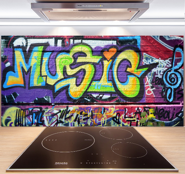 Glazen achterwand keuken Graffiti op de muur