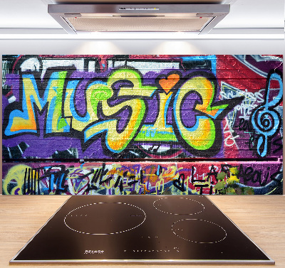 Glazen achterwand keuken Graffiti op de muur